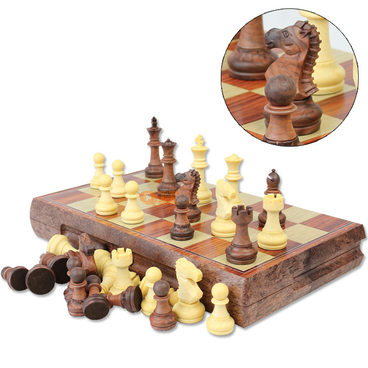 木纹国际象棋 大号 磁性国际象棋 高档仿桃木 国际象棋 3520L
