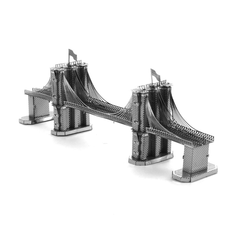 爱拼 全金属不锈钢DIY拼装模型3D纳米立体拼图 布鲁克林大桥