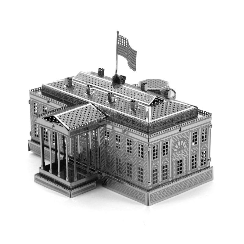 爱拼 全金属不锈钢DIY拼装模型3D纳米立体拼图 白宫