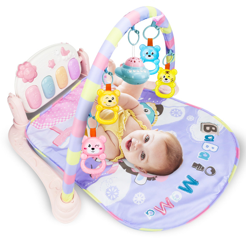 婴儿脚踏钢琴健身架0-1岁宝宝音乐游戏毯早教益智玩具