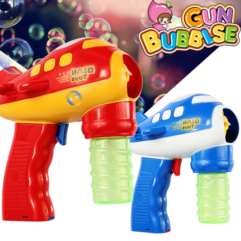 全自动音乐灯光海豚泡泡枪 配2瓶泡泡水电动玩具泡泡抢