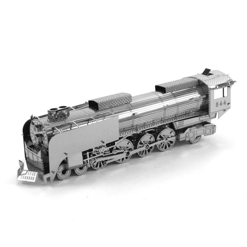 爱拼 全金属不锈钢DIY拼装模型3D纳米立体拼图 蒸汽机车火车头