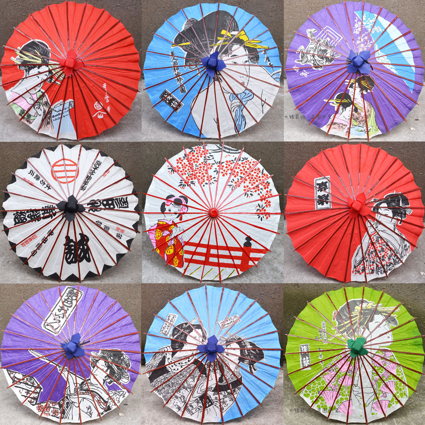 浮世绘小纸伞/和风装饰伞/日本料理装饰伞/和服配饰/64CM直径多款
