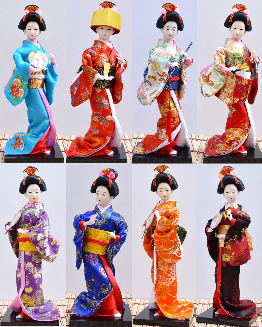 日本民俗艺妓人偶和服娃娃手工绢人民间工艺品酒店装饰摆件批发