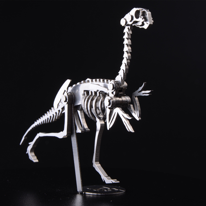 钢魔兽 不锈钢全金属模型 可拆卸拼装 侏罗纪公园 窃蛋龙
