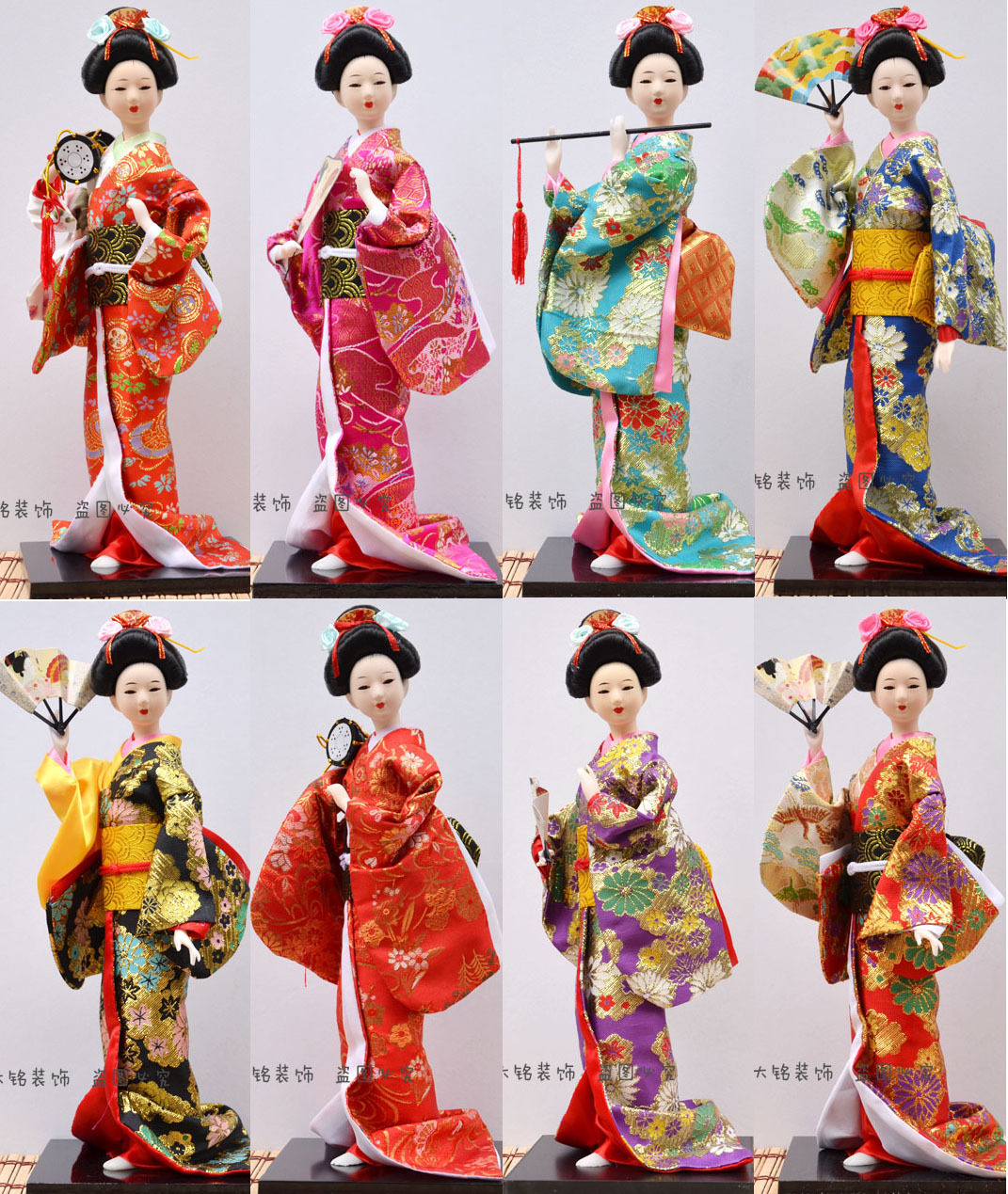 日式家居摆设日本人偶艺妓人形仕女工艺品酒店装饰用品14寸绢人