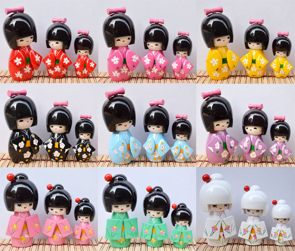 批发日本民俗和服娃娃三件套 工艺品摆件 对娃特色礼品