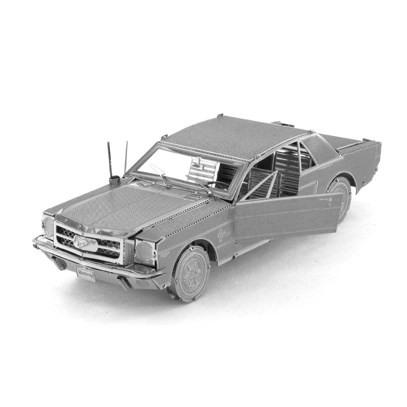 爱拼 全金属不锈钢DIY拼装模型3D纳米立体拼图 福特野马跑车