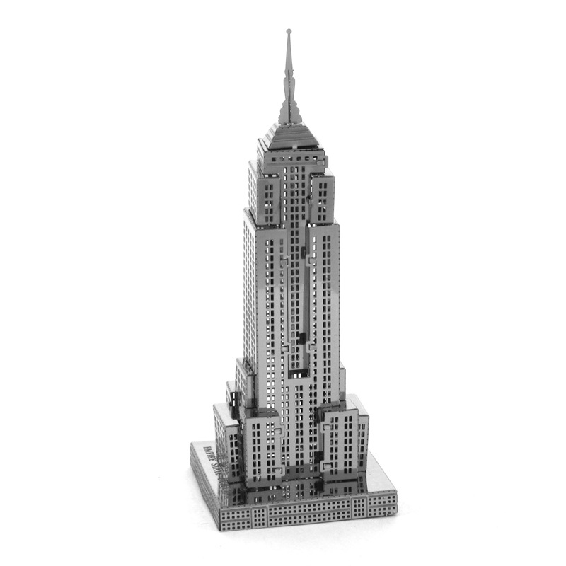 爱拼 全金属不锈钢DIY拼装模型3D纳米立体拼图 帝国大厦