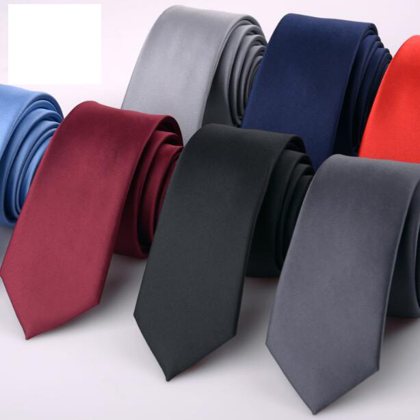 纯色小领带男韩版6cm细窄版正装商务结婚新潮红蓝黑色领带