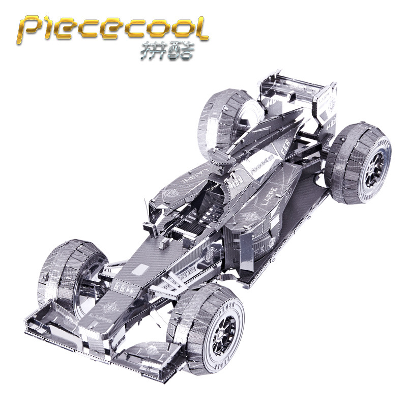 拼酷全金属DIY模型拼装模型纳米3D拼图 F1方程式赛车 银色