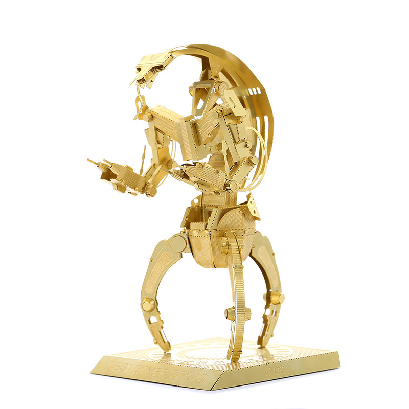 素纸袋 金属DIY拼装3D拼图 星球大战 金色毁灭者机器人 英文版