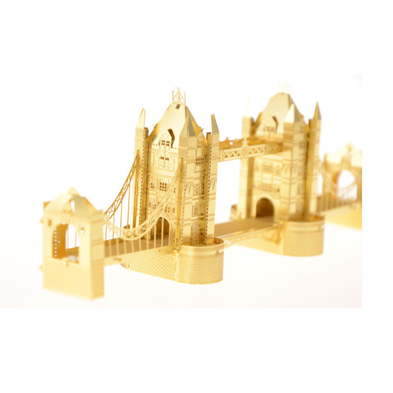 爱拼 全金属DIY拼装模型3D纳米立体拼图 伦敦塔桥 黄铜版