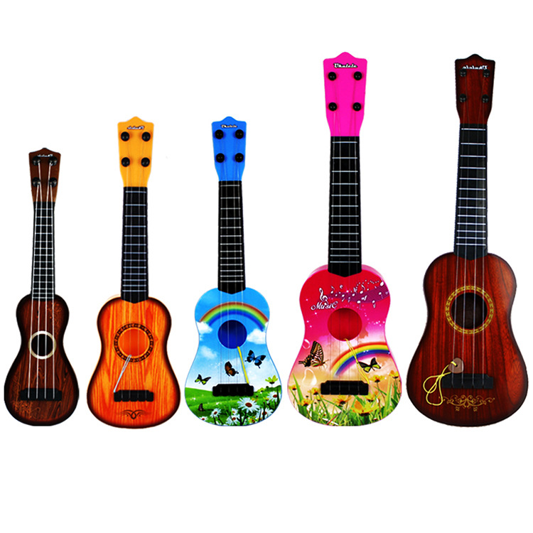 儿童吉他可弹奏乐器梦幻木纹益智仿真钢弦尤克里里早教玩具