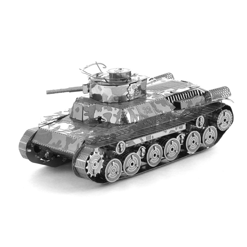 爱拼 全金属不锈钢DIY拼装模型3D纳米立体拼图 日本97式坦克