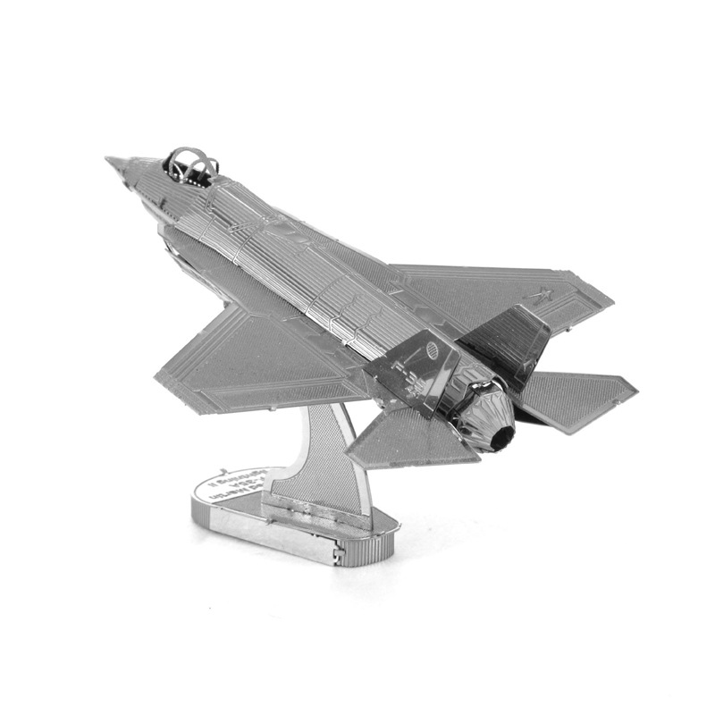 爱拼 全金属不锈钢DIY拼装模型3D纳米立体拼图 F35战斗机