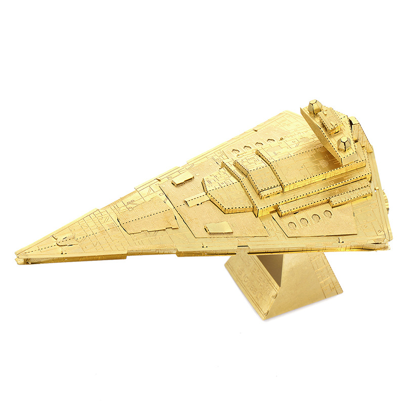 素纸袋 金属DIY拼装模型3D拼图 星球大战 金色帝国歼星舰 英文版