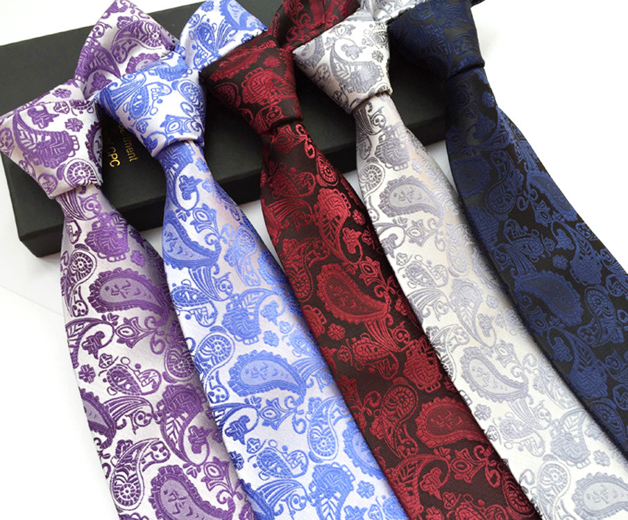 源头厂家现货供应网销爆款涤纶腰果花佩斯利花型18色男士领带