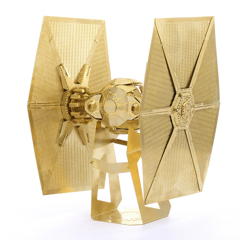 素纸袋 金属DIY拼装模型拼图 星球大战 元秩序钛战机 黄铜英文版