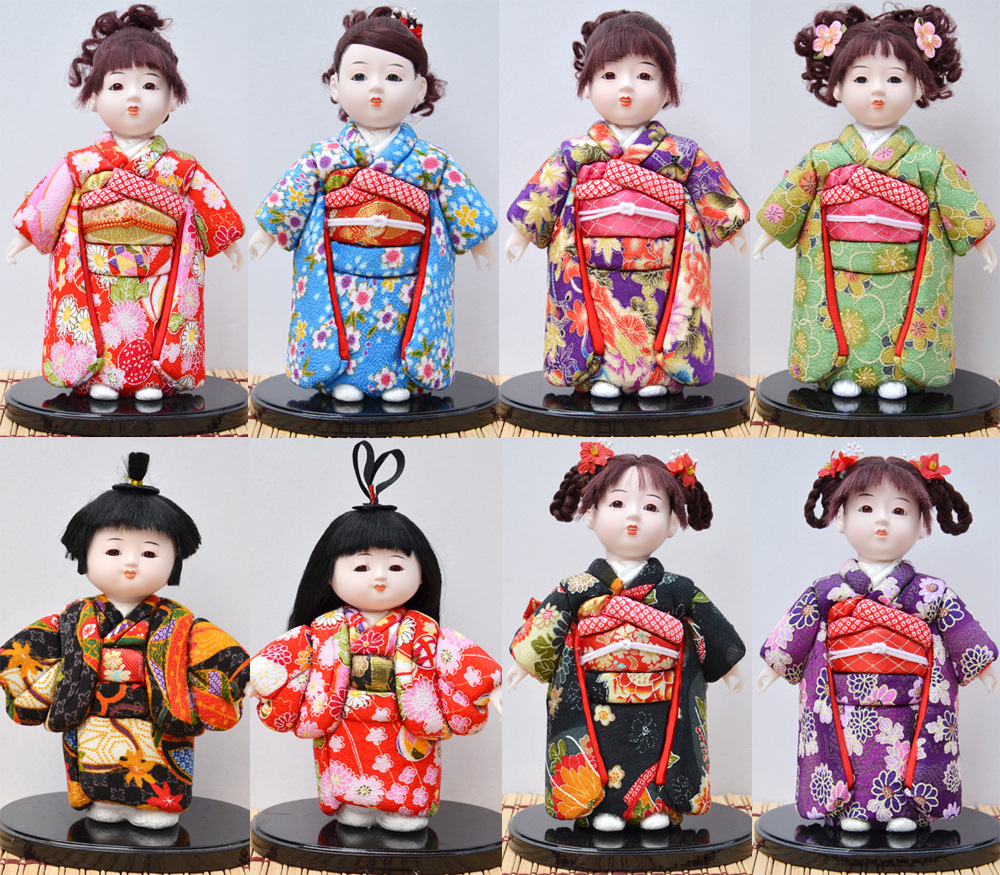 日式风市松人形人偶摆饰 日本艺妓木偶节日礼品装饰摆件货源批发