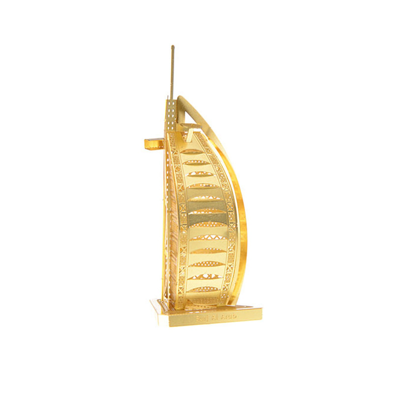 爱拼 全金属DIY拼装模型3D纳米立体拼图 帆船酒店 黄铜版