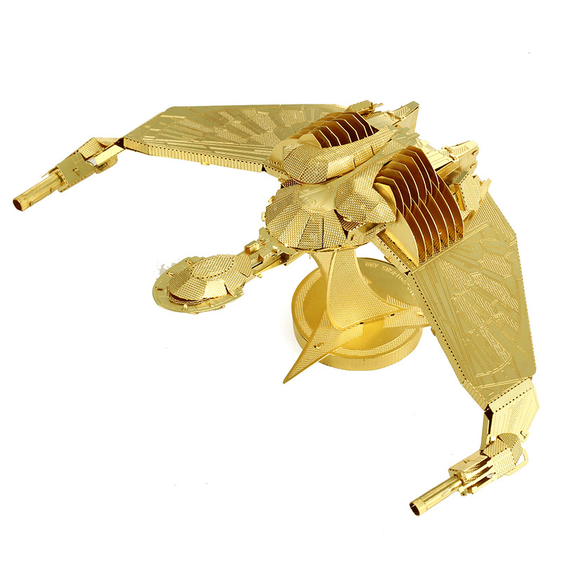 素纸袋 金属DIY拼装模型3D立体拼图 星际迷航 猛禽号 金色英文版