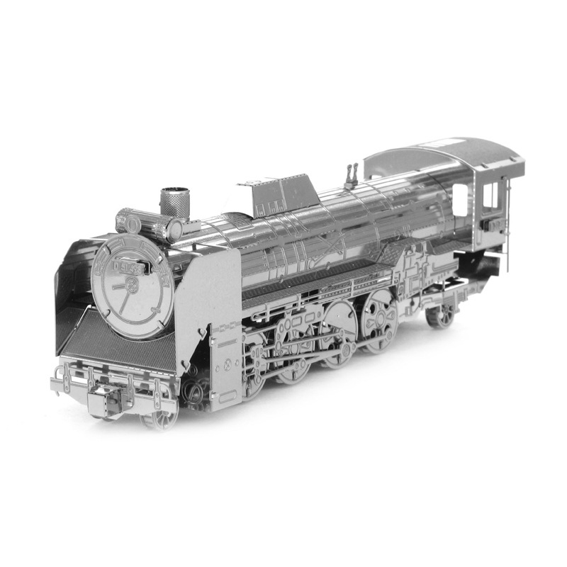 爱拼 全金属不锈钢DIY拼装模型3D纳米 日本D51火车头