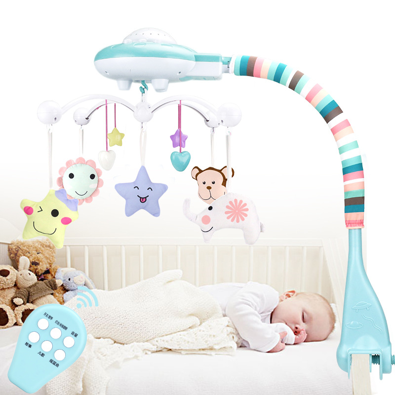 新生儿婴儿玩具0-1岁床铃 宝宝3-6-12个月音乐旋转床头铃摇铃床挂