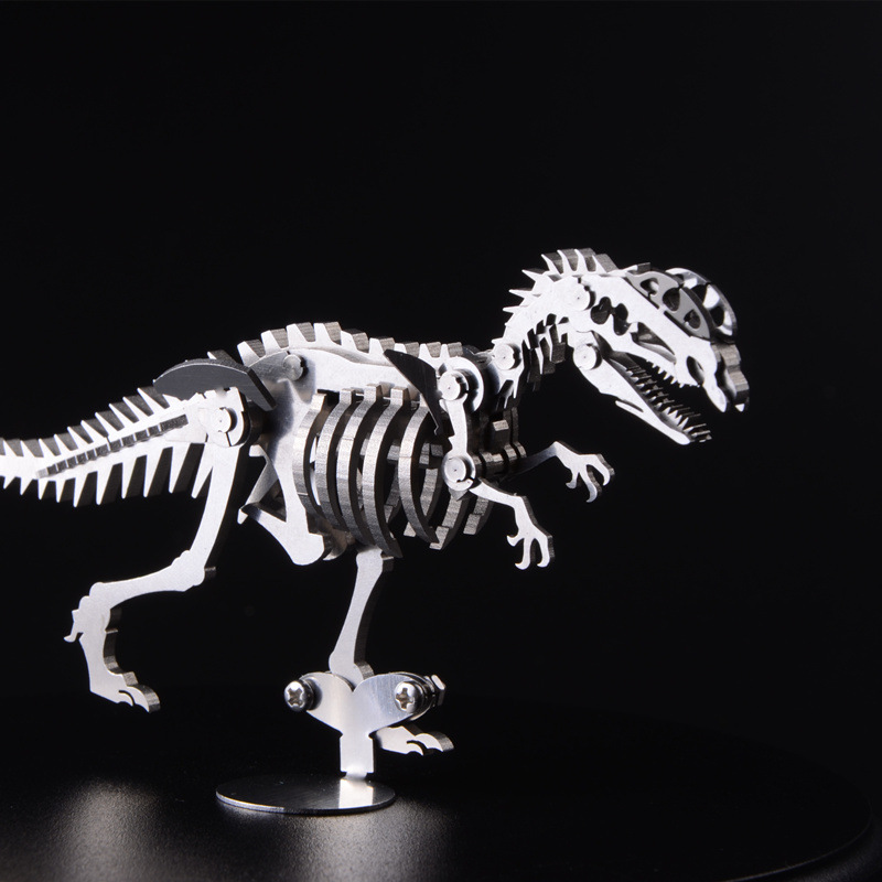 钢魔兽 不锈钢全金属模型 可拆卸拼装 侏罗纪公园恐龙 双脊龙