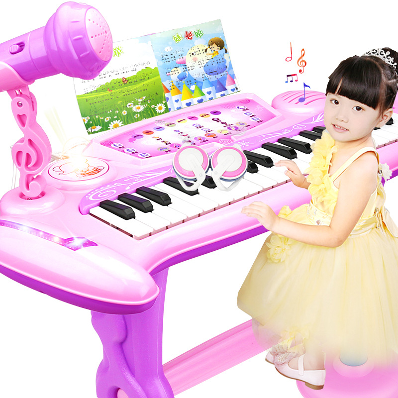 儿童电子琴初学者女孩大号多功能音乐钢琴麦克风宝宝玩具1-3-6岁