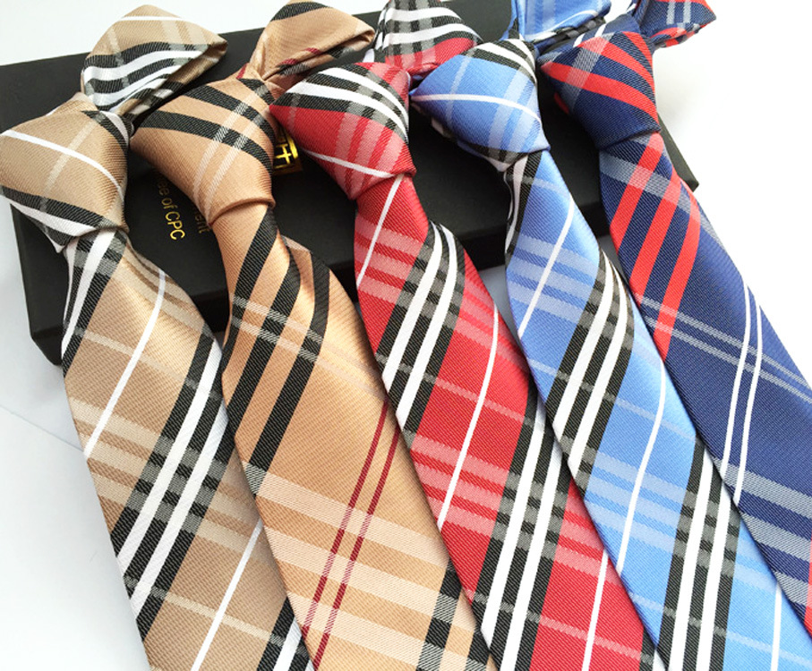 实力商家现货供应苏格兰格子系列涤纶丝男士领带