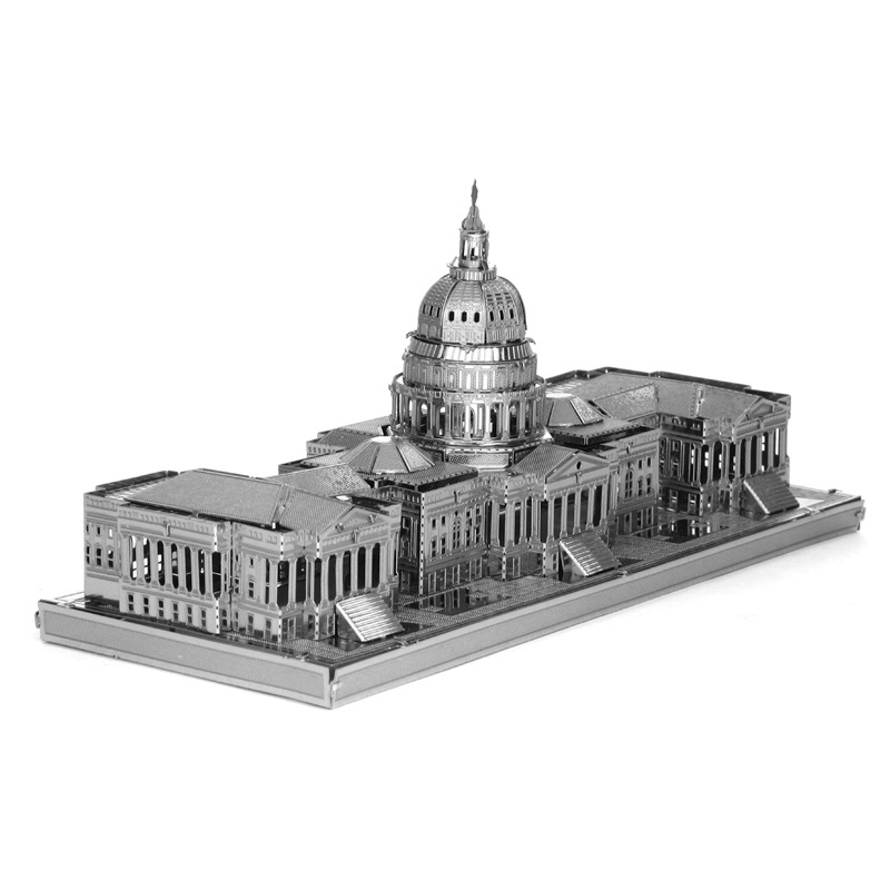 爱拼 全金属不锈钢DIY拼装模型3D纳米立体拼图 美国国会