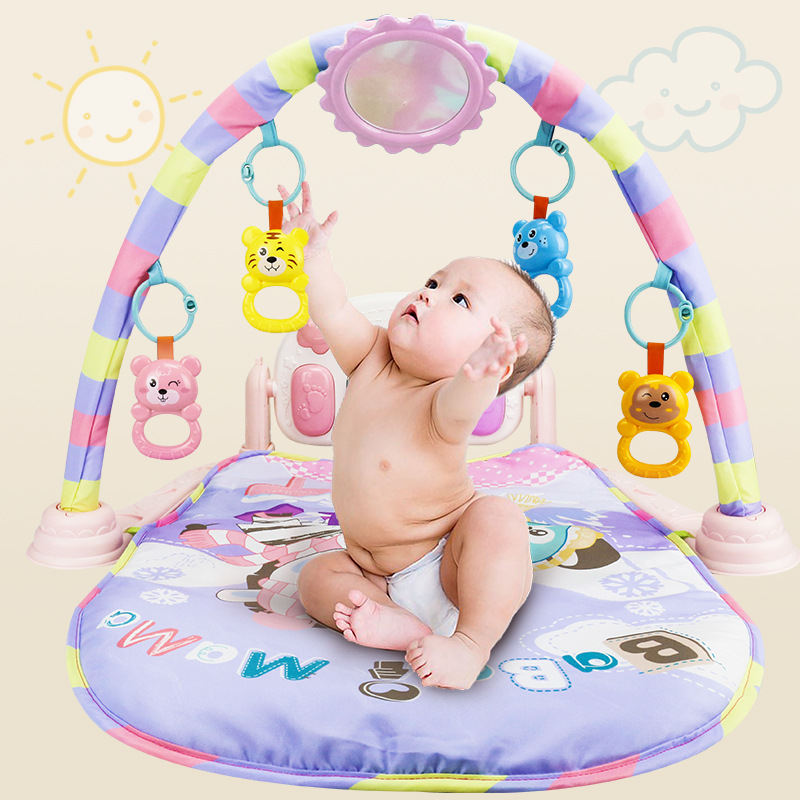 斯纳恩婴儿健身架脚踏钢琴新生儿音乐游戏毯宝宝玩具0-3岁
