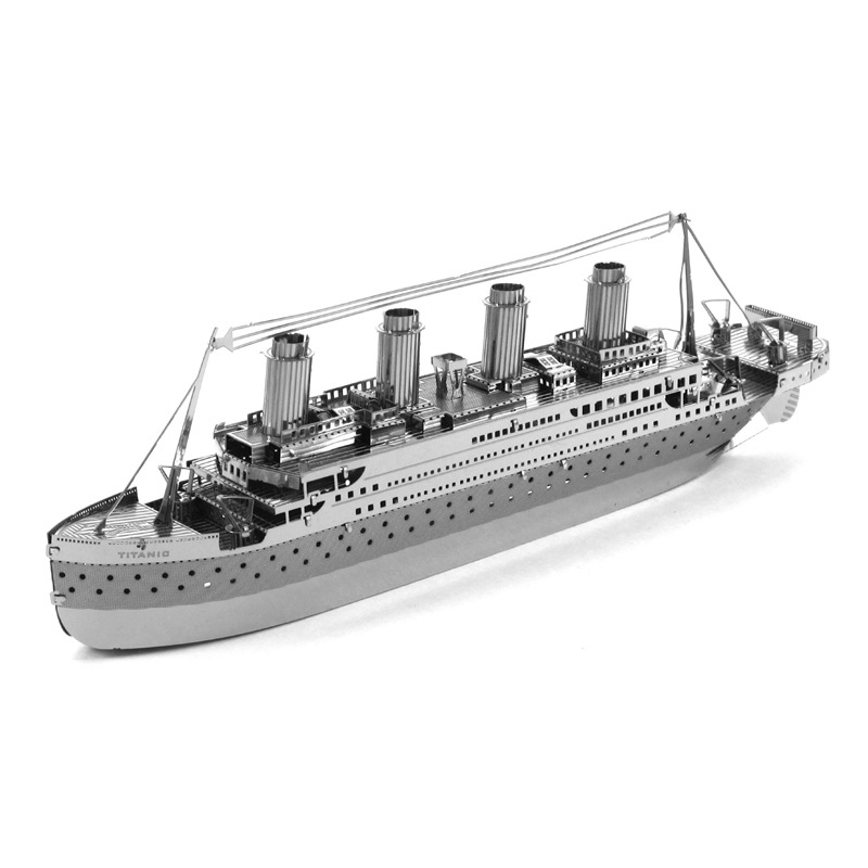 爱拼 全金属不锈钢DIY拼装模型3D纳米立体拼图 泰坦尼克号