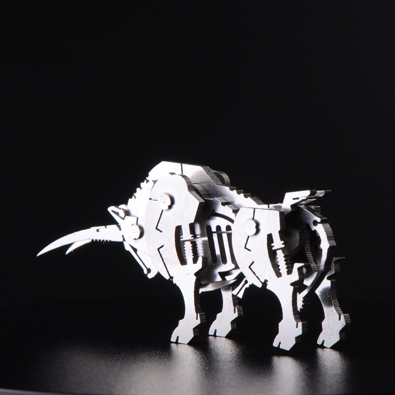 钢魔兽 不锈钢全金属摆件 工艺品 可拆卸拼装 吉祥神兽 蛮牛