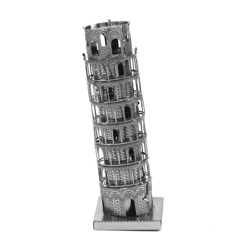爱拼 全金属diy建筑拼装模型3D纳米立体拼图 比萨斜塔