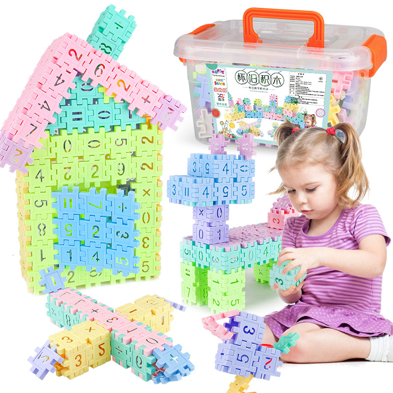 雪花片积木数字方块 男孩女孩2-3-6周岁益智拼插儿童玩具批发