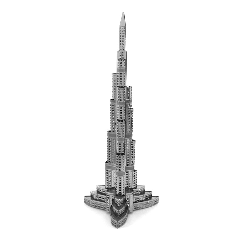 爱拼 全金属不锈钢DIY拼装模型3D纳米立体拼图 迪拜塔