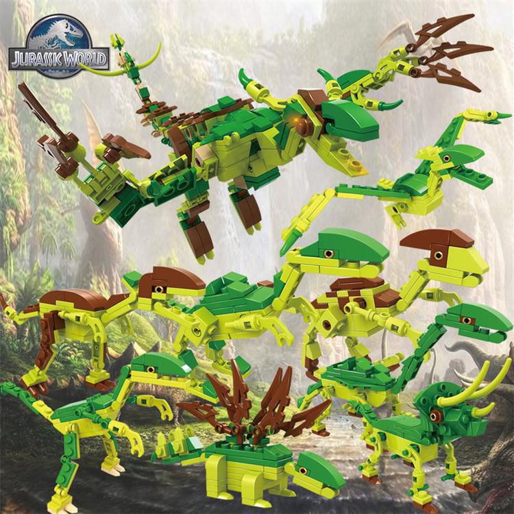 cogo积高积木 小白龙八合一变形系列恐龙13008 儿童益智拼装玩具