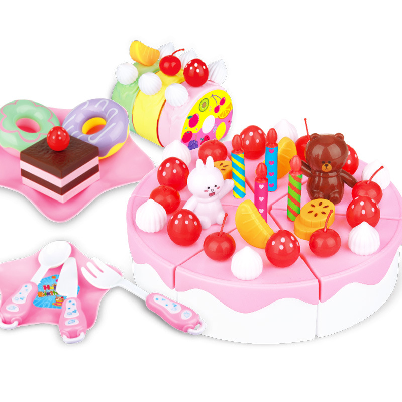 切切乐切切看蛋糕玩具63件套切水果女孩儿童过家家厨房玩具大套装