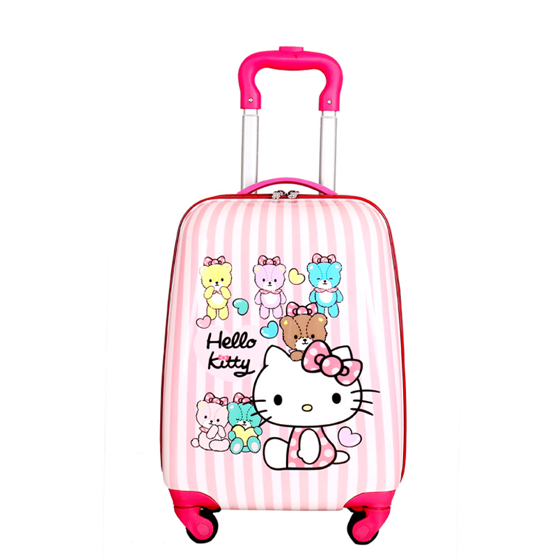 18寸儿童拉杆箱HelloKitty猫可爱卡通女孩旅行箱万向轮可折叠定制