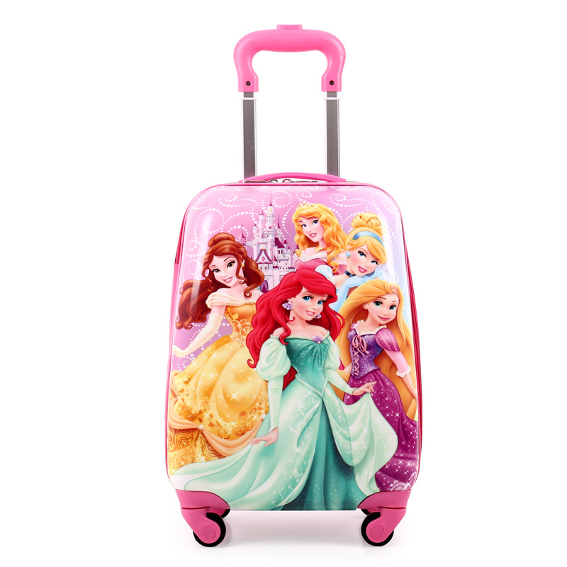 新款芭比公主儿童行李箱旅行箱18寸可爱卡通万向轮拉杆箱