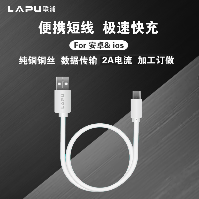 联浦iphone6数据线 Micro USB手机数据线 25CM电源type-c充电线