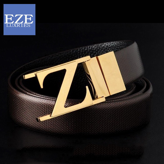 EZE正品新款皮带真皮头层牛皮男士铜扣Z字扣时尚腰带Y074